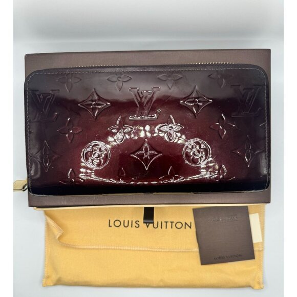 Louis Vuitton Zippy Wallet M93522 Monogram Vernis Amarante Varnish & Calf Leathe - Picture 1 of 12